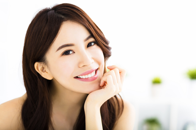 portrait of attractive young smiling woman